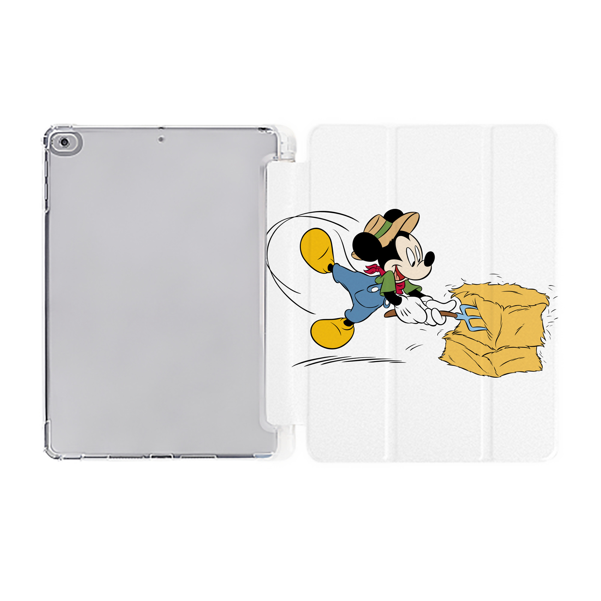 （画像用） ミッキーマウス Mickey Mouse IPad ケース ペン収納付き 三つ折りスタンド PUレザー×シリコン 対応機種9.5/10.5/10.9インチ